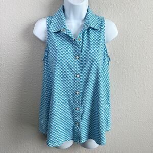 J. McLaughlin | Blue Sleeveless Blouse XS